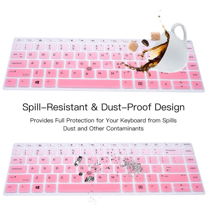 imComor Keyboard Skin Cover for HP Elitebook 840 G5 & 840 G6 14" Notebook, HP Elitebook 745 G5 & 745 G6 14/HP ZBook 14U G5 Keyboard Protector Protective Skin, Gradual Pink (NOT Fit EliteBook 840 845 G7 G8) - Image 4